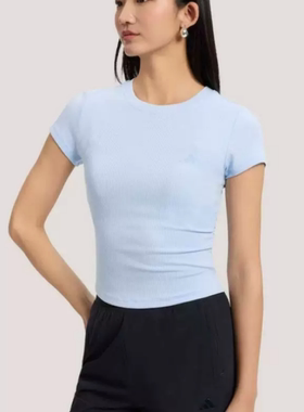 现货Adidas/阿迪达斯正品夏季女士轻柔凉感运动短款短袖T恤KH2654
