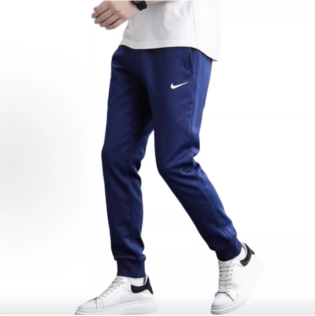 现货Nike耐克男经典刺绣小勾加绒保暖运动休闲收腿长裤716831-410