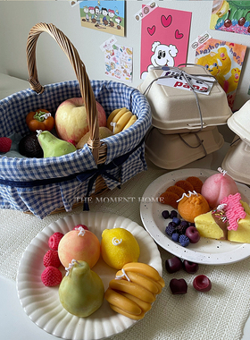 水果大全 THE MOMENT HOME柠檬桃梨子香薰蜡烛可爱伴手礼拍照无烟