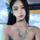 海边度假风海星贝壳项链女小众高级感锁骨链沙滩拍照配饰珊瑚颈链