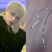 张艺兴面纱舞蹈同款 脸链新冷淡风个性 水滴流苏挂耳面链写真配饰品