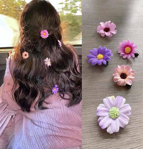 超仙小雏菊花朵发夹小花边夹发卡