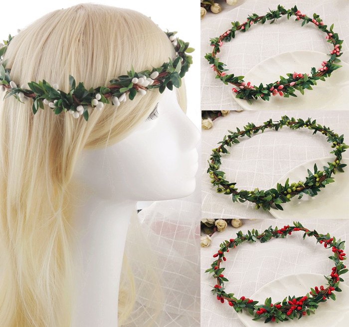 包邮日韩森女系田园风绿叶浆果手工花环发箍头箍头饰发饰品女配饰,饰品/流行首饰/时尚饰品新,发饰,淘宝优惠券,粉丝福利购,淘宝优惠卷