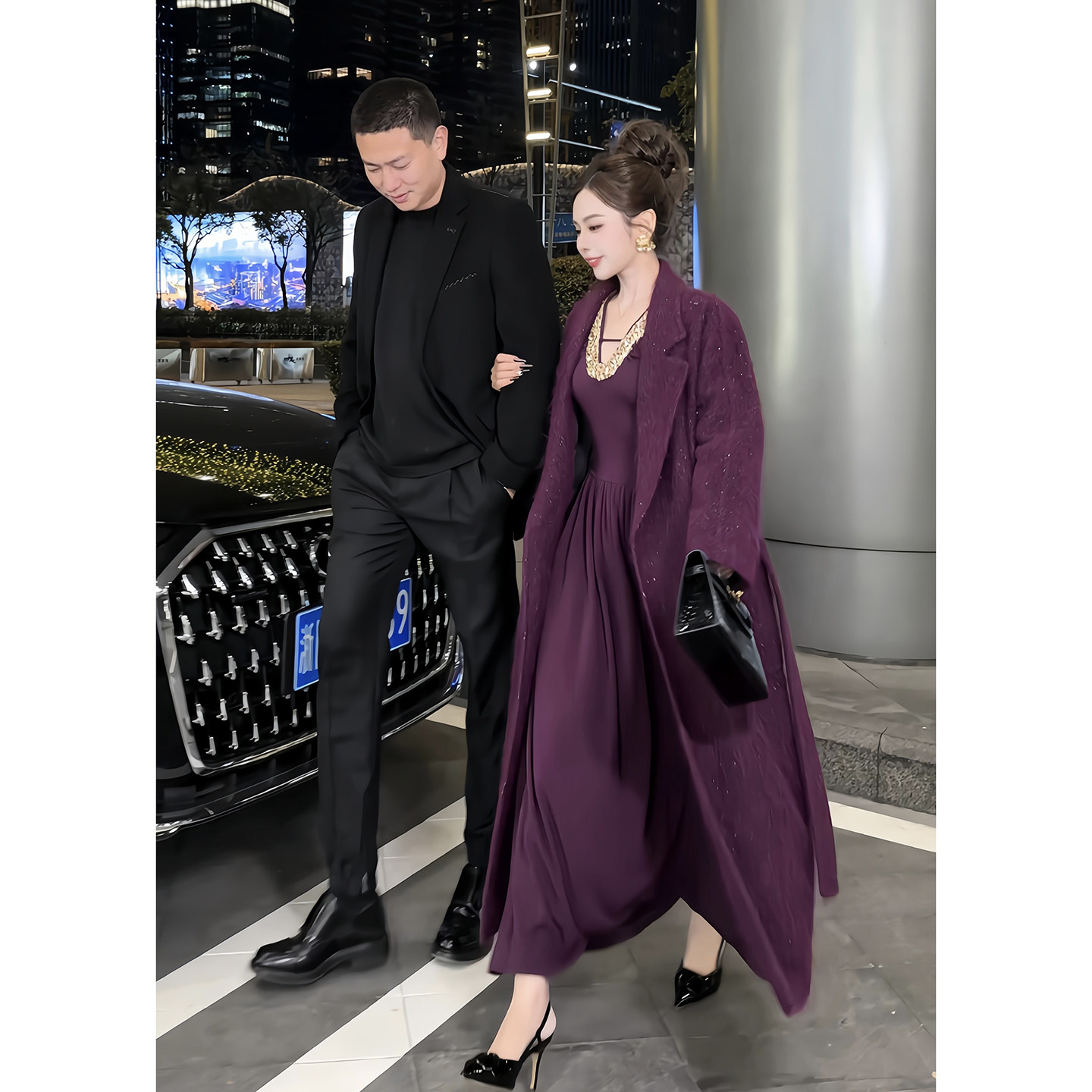 12.15新品 董小姐高端定制 长款羊毛拉毛大衣90白鸭绒羽绒服女