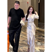 董小姐高端定制独特漂亮轻奢高级感裙子女装夏烫金提花醋酸连衣裙