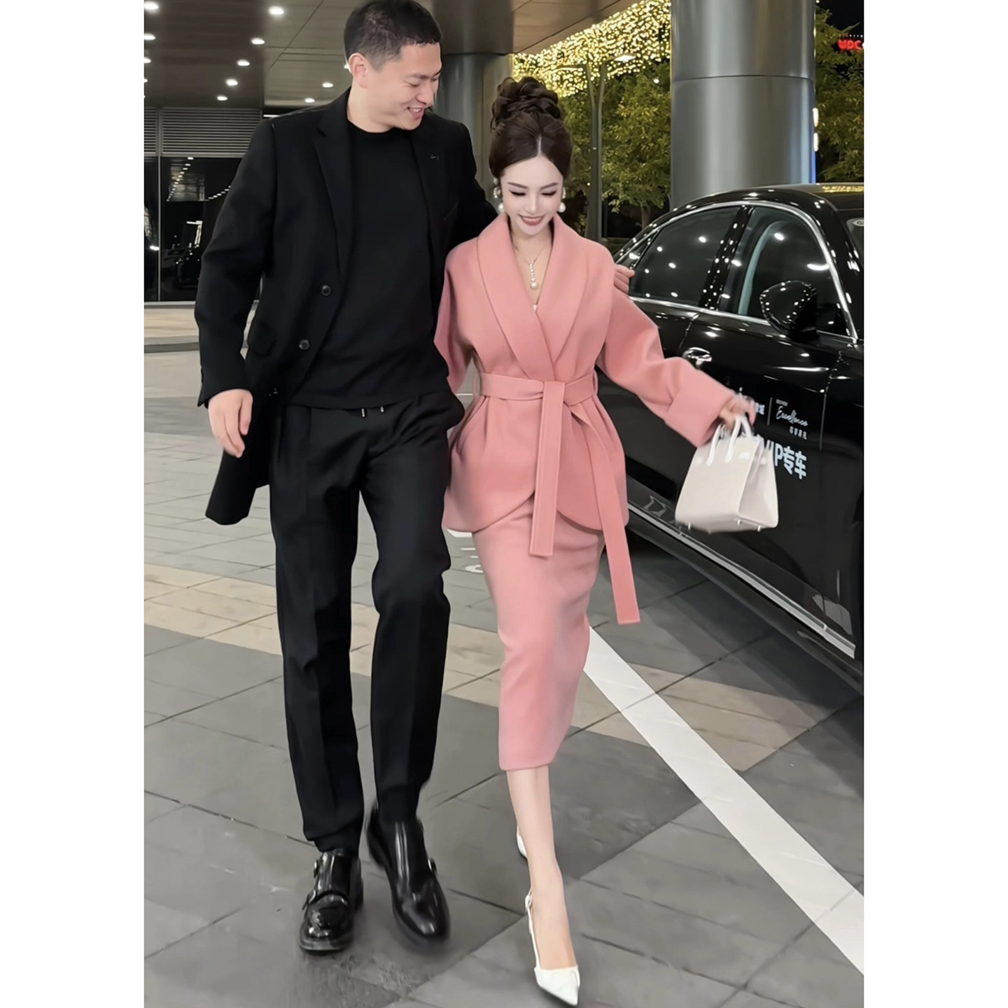 董小姐高端定制套装女装冬冬羊毛呢外套半身裙2026超火穿搭一整套