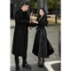高端大气上档次外套 长款 董小姐高端定制黑色醋酸风衣女款 2026新款