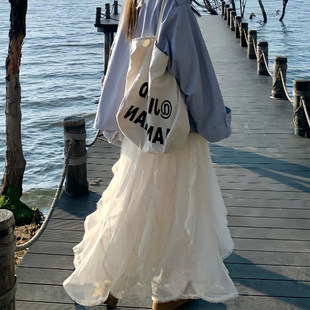 夏季 重工剪裁花边不规则仙女半身长裙 蕾丝高腰荷叶边小众高级法式