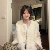 超好看羊羔毛外套女秋季 高级感小个子秋冬羊羔绒加厚棉服 2025新款