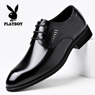 鞋 英伦尖头黑色棕色结婚新郎伴郎西装 男真皮商务正装 花花公子皮鞋