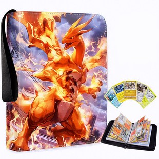 新款宝可梦卡册九宫格收藏册PTCG卡片收纳册皮质拉链四宫格集卡册