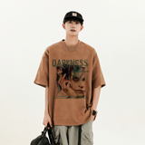 2025夏季新款麂皮绒短袖T恤潮流星座301D-1-JJ403-P28，男装T恤，星座301D-1