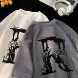 2025夏季新款麂皮绒短袖T恤星座301D-1-JJ407-P28，男装T恤，星座301D-1