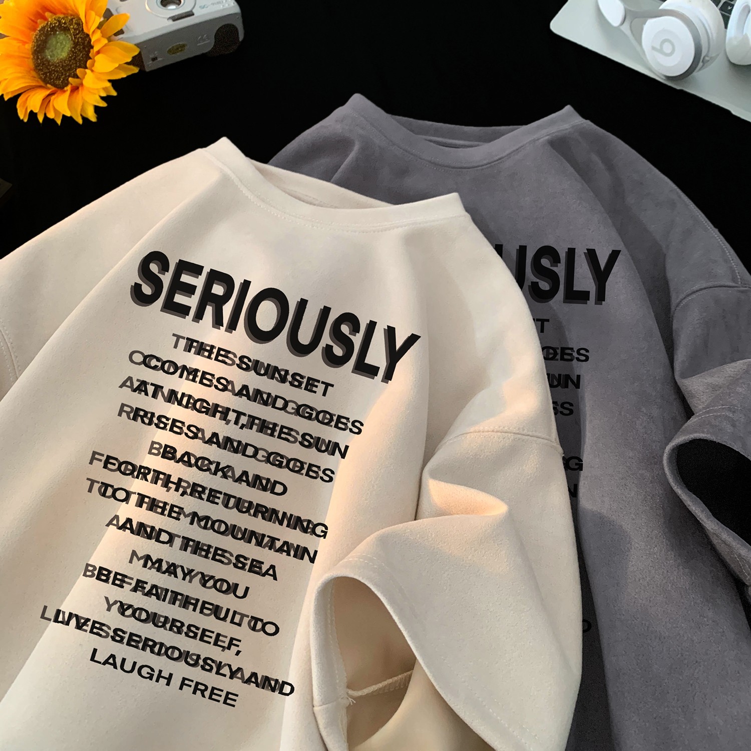 2025夏季新款麂皮绒短袖T恤潮流星座301D-1-JX0490-P28,男装T恤,星座301D-1