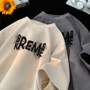 2025夏季新款麂皮绒短袖圆领T恤  星座301D-1-JX0390-P28图片