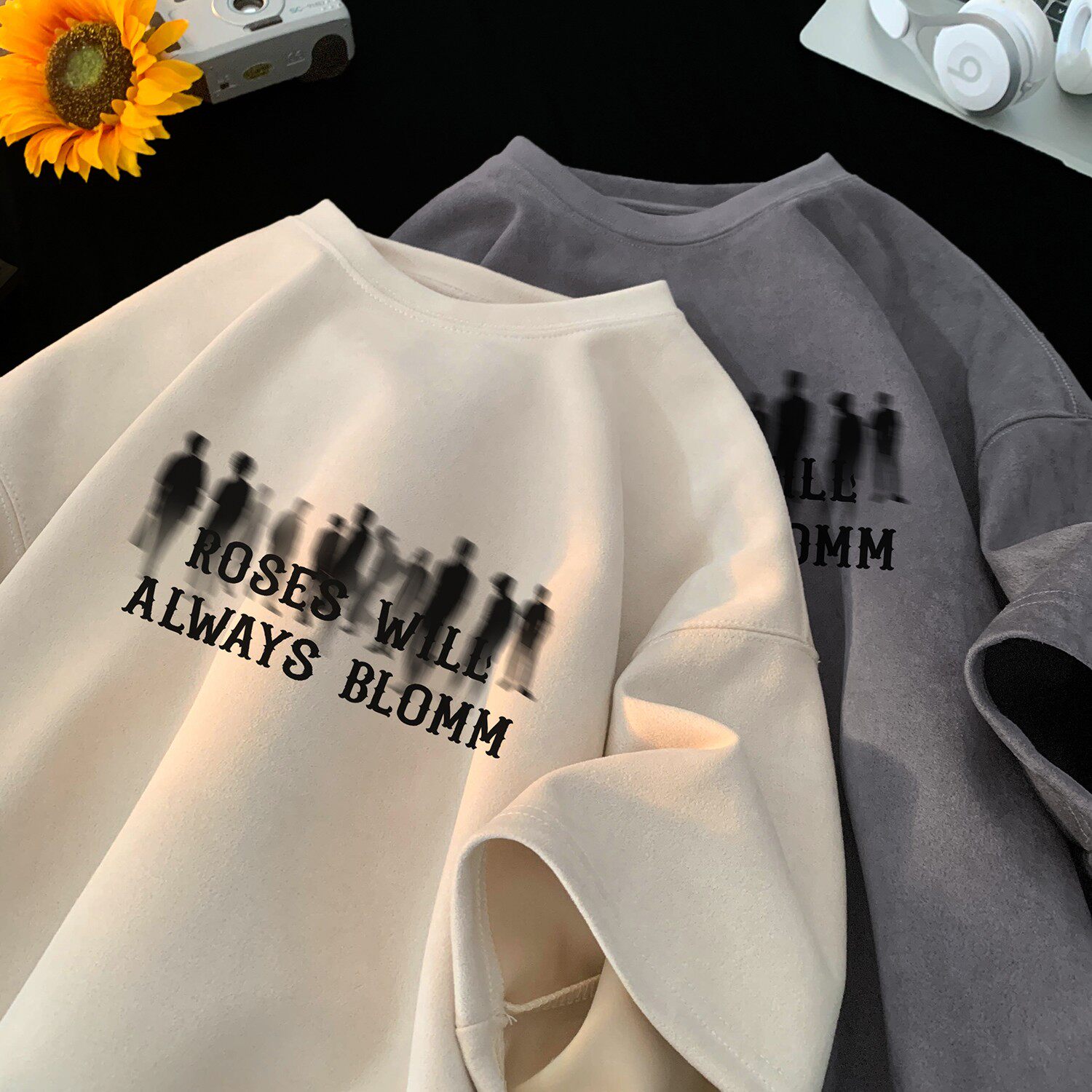 2025夏季新款麂皮绒短袖T恤星座301D-1-JX0380-P28，男装T恤，星座301D-1