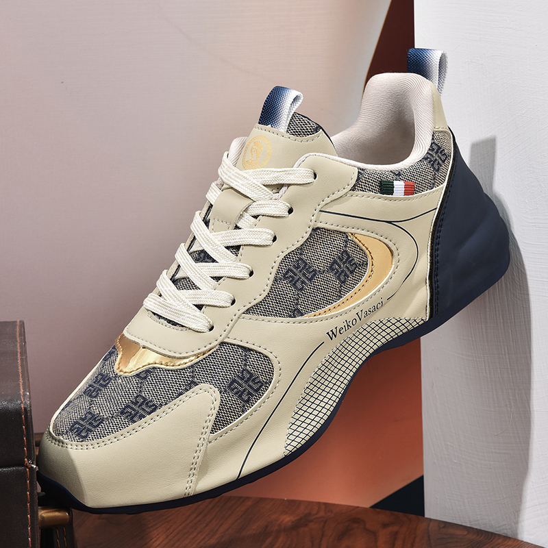 英国维客瓦萨奇真皮高端格纹老爹鞋女士跑步鞋青年情侣鞋私人定制