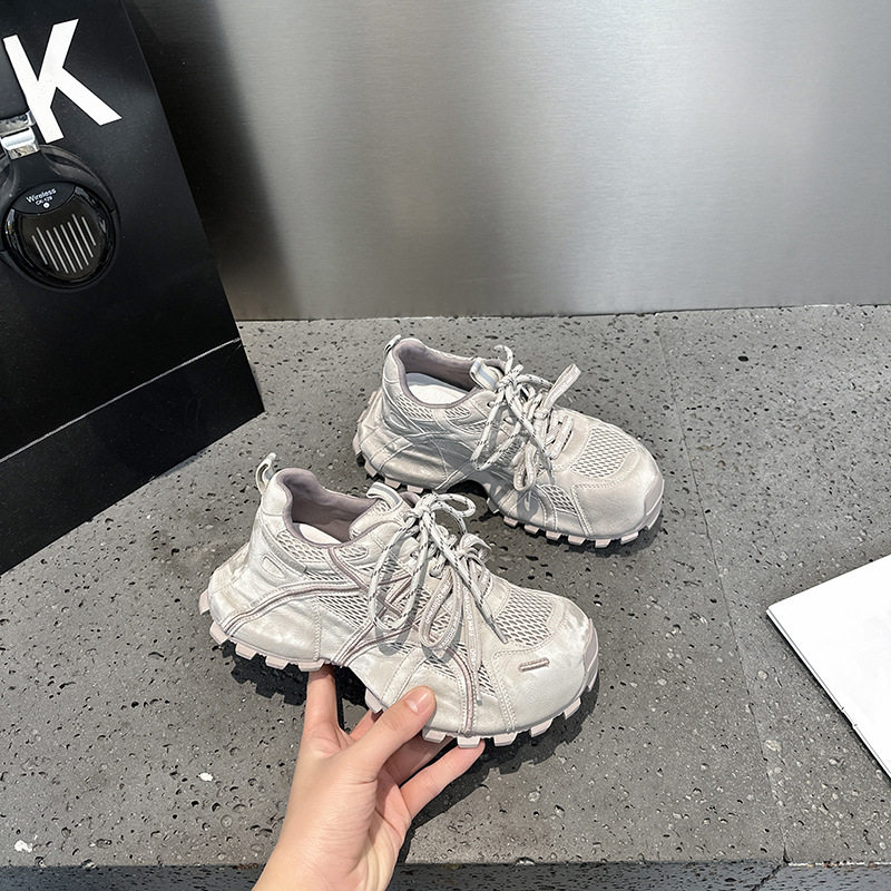 欧货老爹鞋女2026春季新款双鞋带网面运动休闲鞋百搭厚底跑步鞋,女鞋,时尚休闲鞋,淘宝优惠券,粉丝福利购,淘宝优惠卷