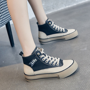 头层牛皮高帮鞋子女新款2025年爆款春夏季小白鞋真皮百搭休闲板鞋