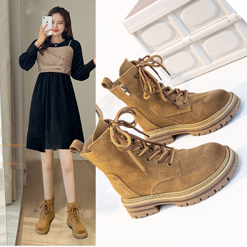 户外真皮英伦风马丁靴女款2025新款超火新疆旅游夏季鞋子登山靴子,女鞋,马丁靴,淘宝优惠券,粉丝福利购,淘宝优惠卷