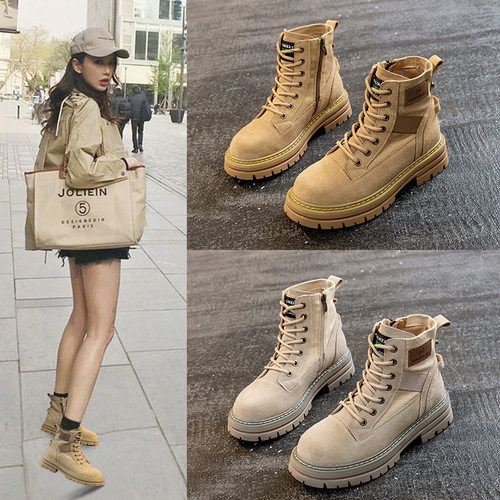 马丁靴女加棉休闲短靴厚底雪地靴