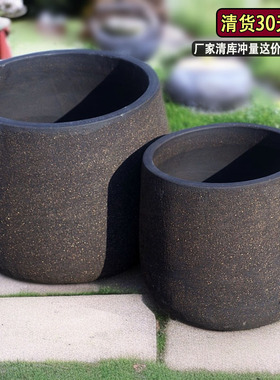 超大号无釉紫砂盆景盆透气绣球菊花盆种树大罐户外庭院龙血树陶盆