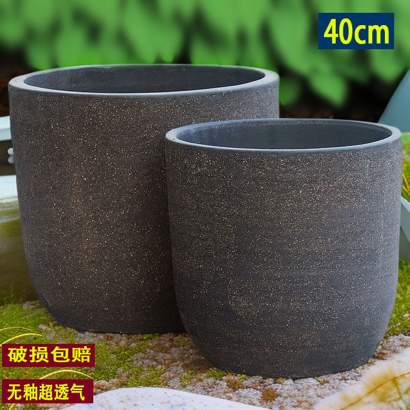 超大号透气陶土花盆大口径种树盆阳台种菜盆铁树龙血树陶盆超大盆