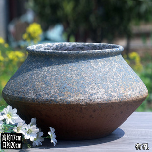 宜兴陶土盆兰花盆冬青老式陶罐大号盆景盆多肉盆透气三角梅陶盆大