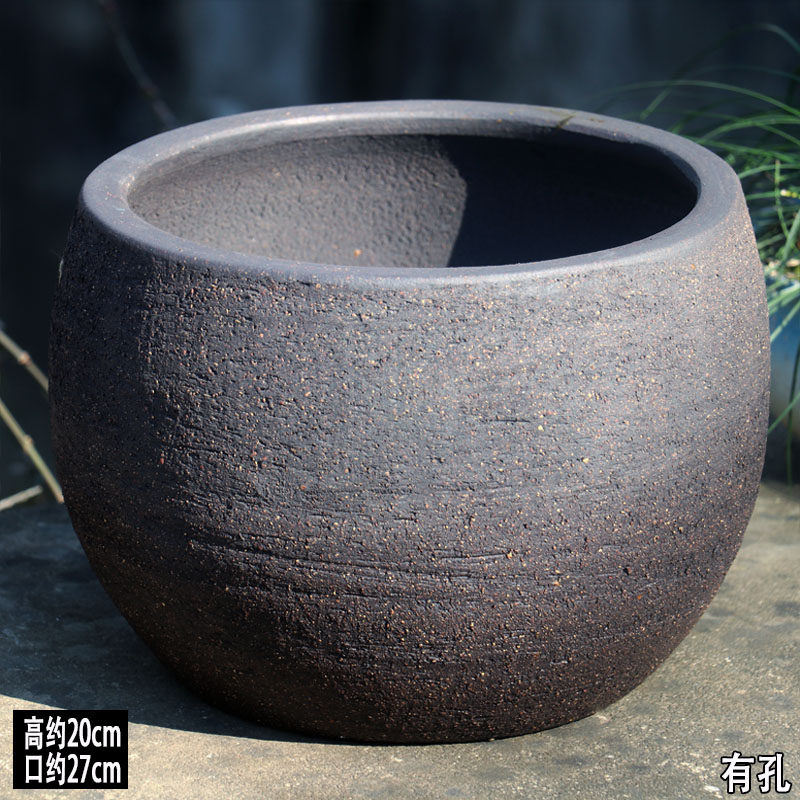 透气粗陶花盆大口径拼盘盆景盆拼盆无釉陶土盆阳台种菜盆素烧土陶