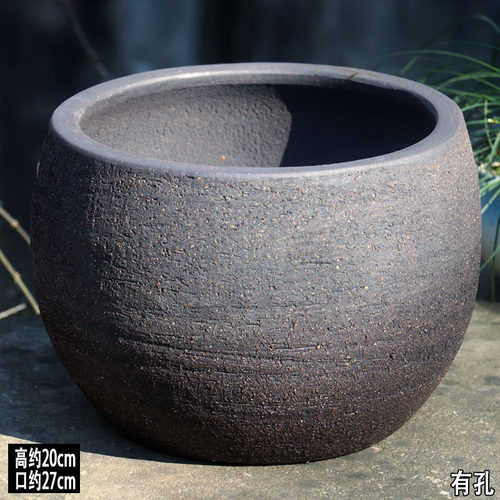 透气粗陶花盆大口径拼盘盆景盆拼盆无釉陶土盆阳台种菜盆素烧土陶