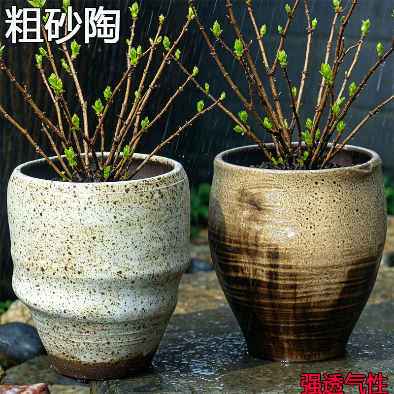 扩土宜兴紫砂透气大口径花盆图片