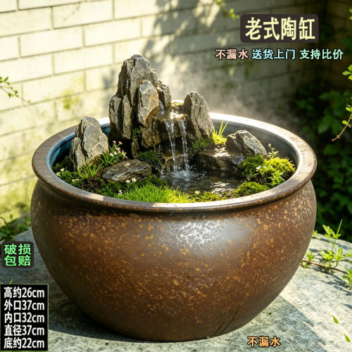 扩土无孔陶瓷大口径水培花盆