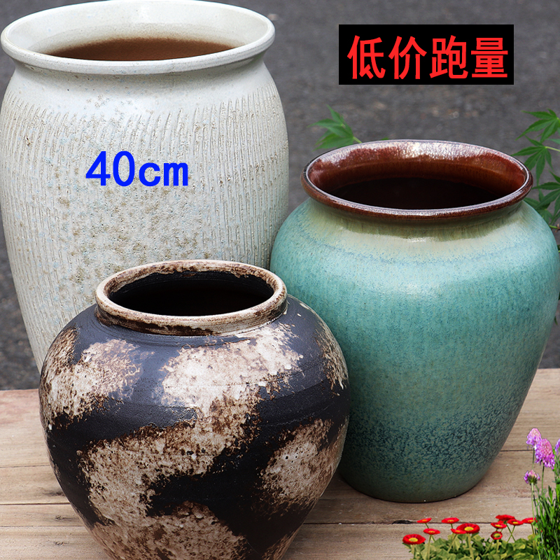 透气粗陶罐特大号月季兰花盆大口径装饰花器清仓老桩多肉陶盆复古