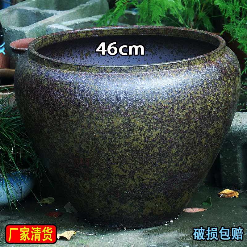 宜兴陶瓷大口径落地透气花盆
