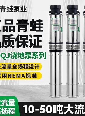 青蛙牌深井泵大流量节能新款浇地泵农用灌溉多级潜水泵高扬程水泵