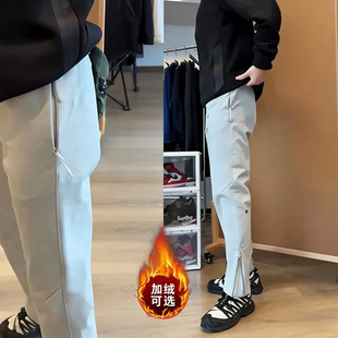 冲锋裤 脚边2025拉链家同款 子百搭加绒升级秋冬软壳lu 男款 潮流新款