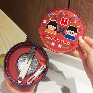 可爱高质量套装结婚庆红色针线盒陪嫁家用女方专用嫁妆用品大全的