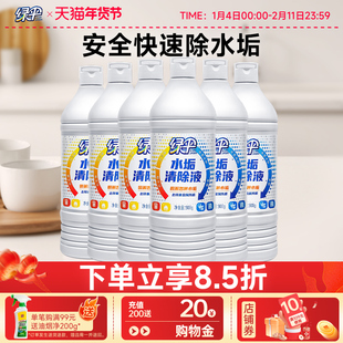 绿伞水垢清除液家用实惠装900g*6瓶热水器水杯烧水壶去水垢清洁剂