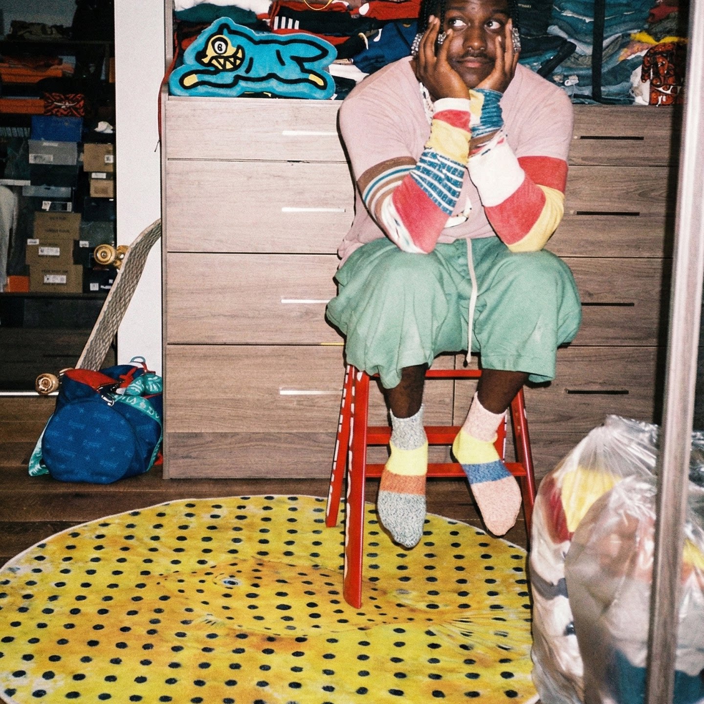 TRIPPY原创 草间弥生波点错觉 卧室床边 现代波普风圆形艺术地毯