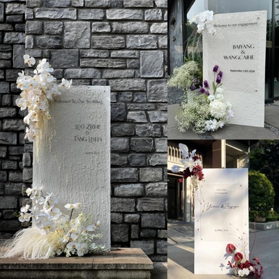 婚庆布置透明亚克力迎宾牌订婚ins派对布置镜面自制小红书推荐