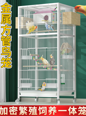 鸟笼子家用方管鸟别墅大号鹦鹉笼虎皮玄凤八哥相思鸟笼繁殖鸟笼子