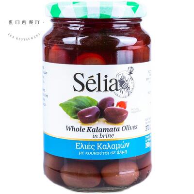 奥帝有核无核水浸卡拉玛塔黑橄榄Kalamata olives 370g 希腊进口