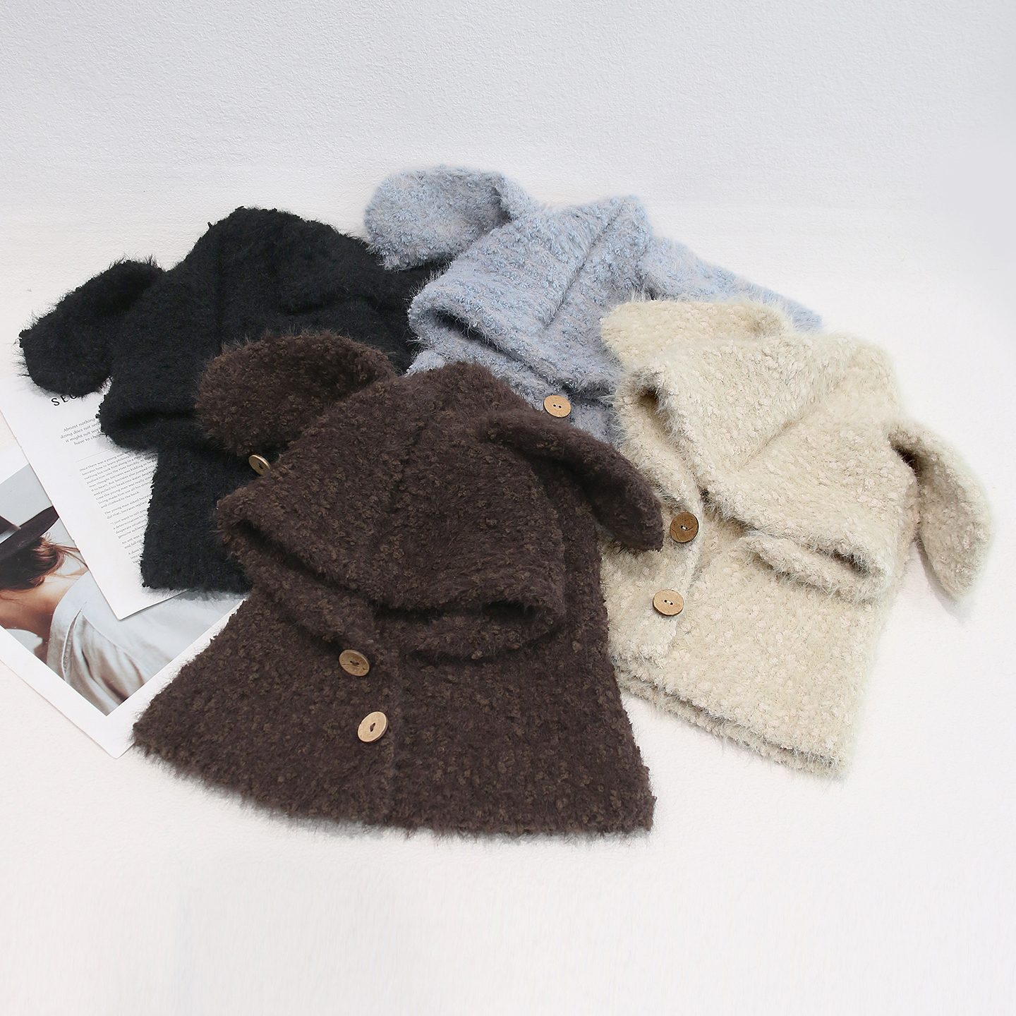 韩国可爱减龄兔耳朵毛线帽