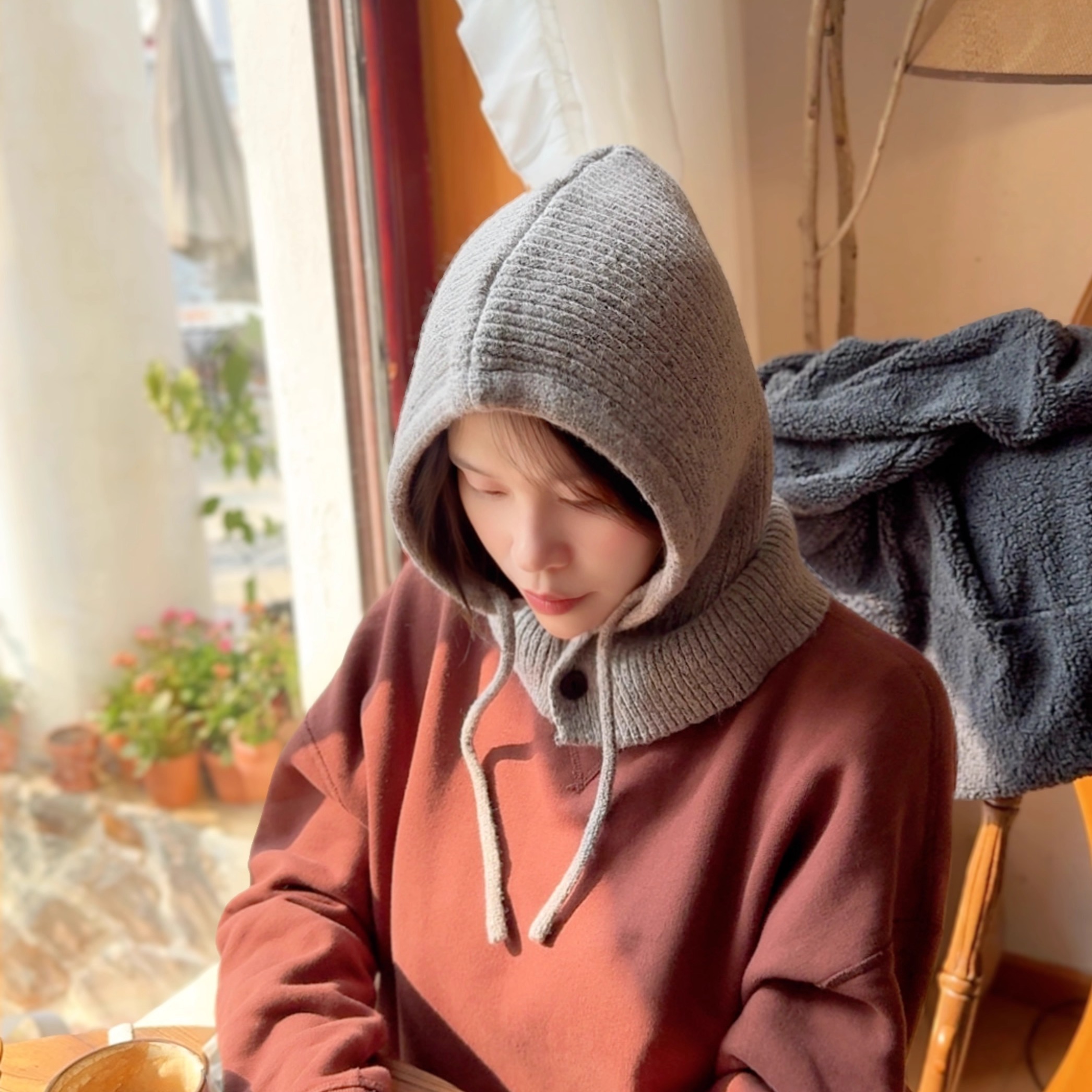 韩国保暖巴拉克拉法帽脖套毛线帽