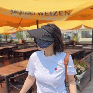 韩国大帽檐空顶贝壳帽子女夏旅游灯罩紫外线防晒遮阳帽太阳帽成人