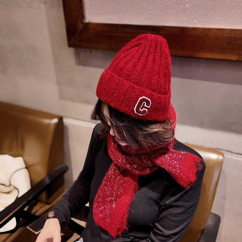 百搭羊毛线针织帽冷帽护耳尖尖帽