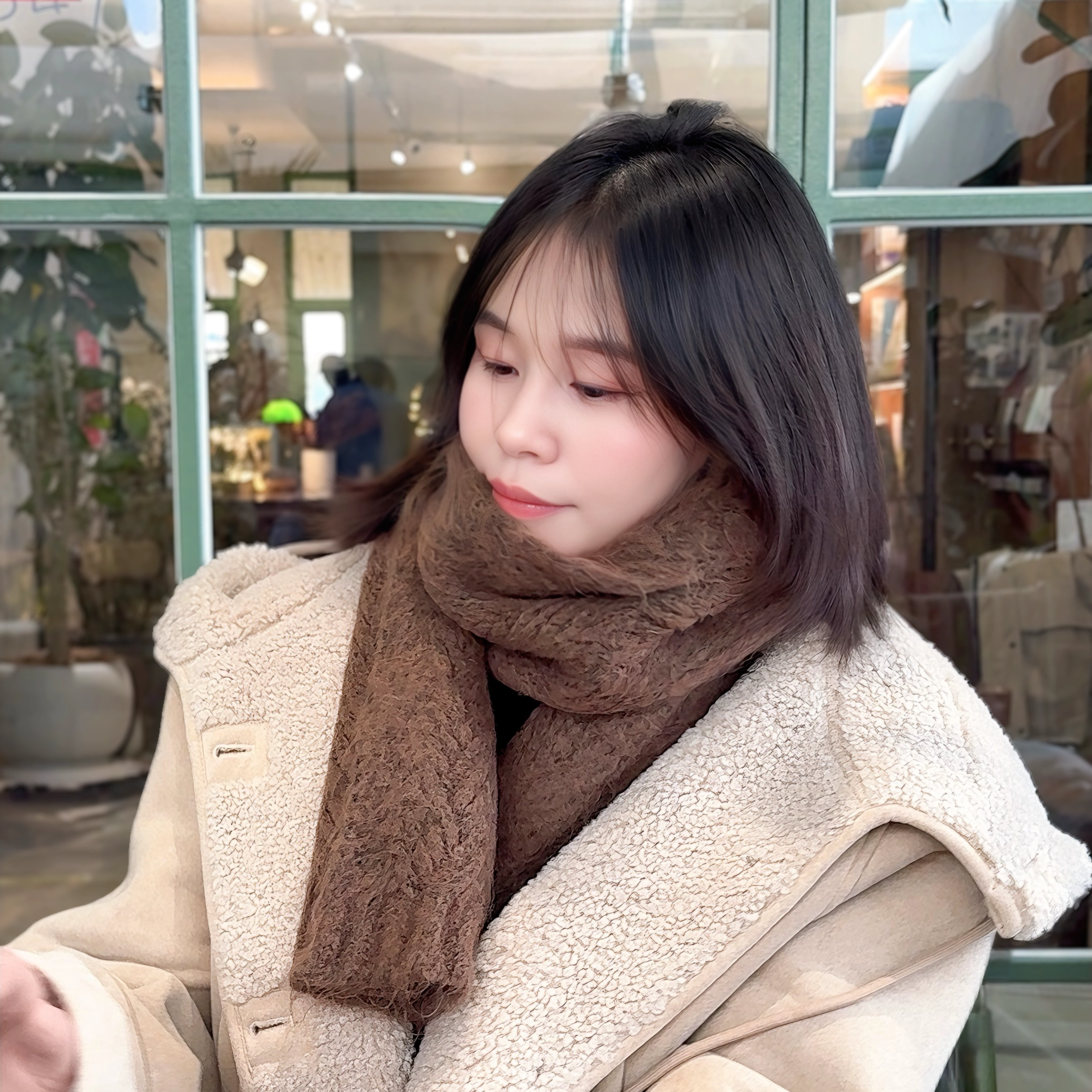 氛围感高级感百搭羊毛针织围巾女