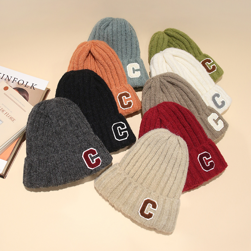 羊毛保暖毛线帽百搭护耳针织帽女