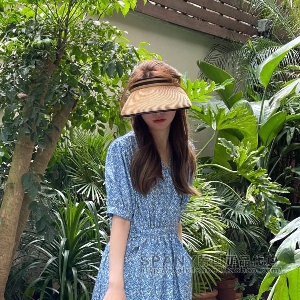 韩国代购空顶贝壳帽子女夏季休闲度假大帽檐遮阳帽防晒草帽太阳帽