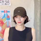 韩国代购 拼色软顶加深遮阳棒球帽女小字母大头围显脸小鸭舌帽子男